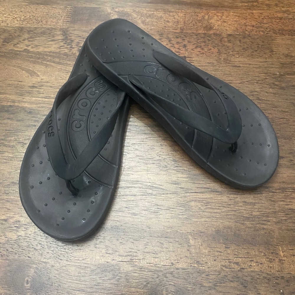 Crocs Athens Flip Flop Sandals Black Mens 5 Womens 7 Unisex Comfort Slides